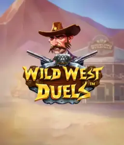  Изображение игрового автомата "Wild West Duels" от Pragmatic Play, где изображён храбрый ковбой с оружием в руках. На заднем плане нарисована пустынная местность с одиноким домом на Диком Западе. Отличный выбор для любителей вестернов и игровых автоматов.